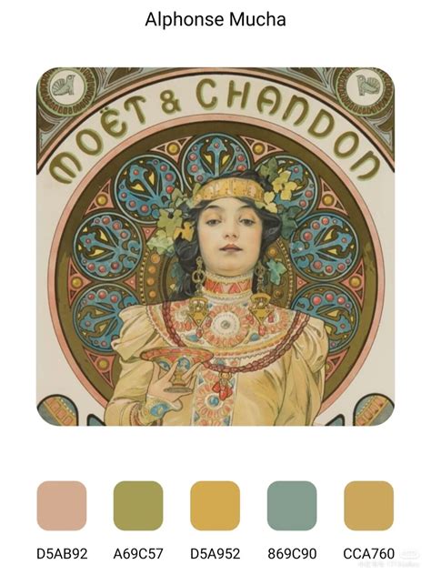 The Color Scheme For Alphonse Mucha Which Is Used To Create An Image