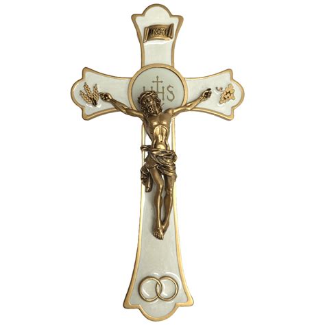 Holy Mass Wedding Crucifix Gold And Cream Papal Marriage Blessing 8