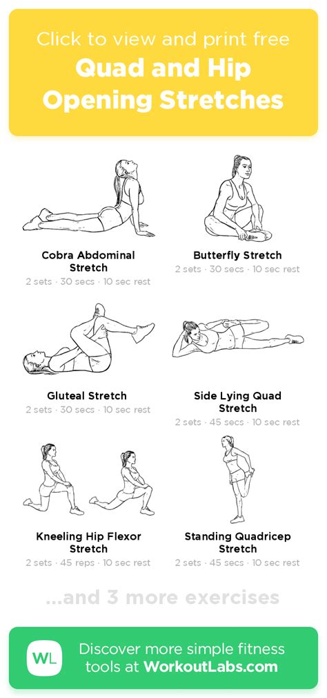 Quad And Hip Opening Stretches Click To View And Print This