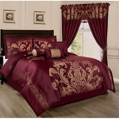 Chezmoi Collection Royale 7 Piece Jacquard Floral Comforter Set
