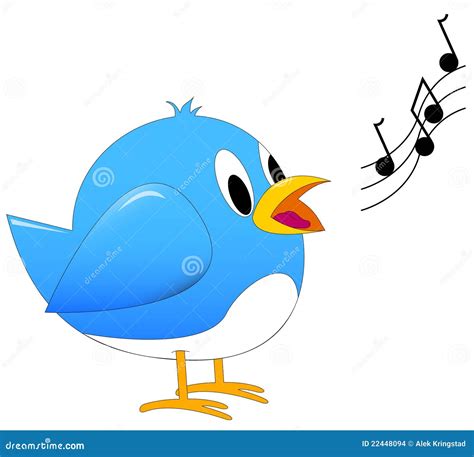 Blue Song Bird Singing Stock Vector Illustration Of Design 22448094