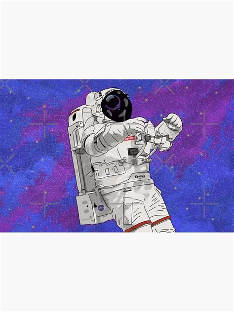 Hypebeast Spaceman Floating In Space With Supreme Space Suit Art