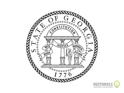 Georgia Ga State Seal Logo Digital Vector Ai Svg Png Etsy