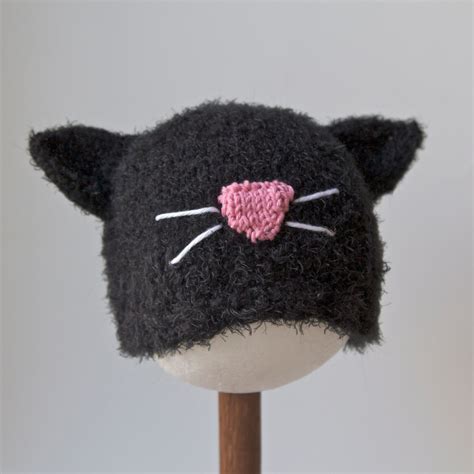 Black Cat Hat Toddler Child Sizes Warm Winter Knitting Etsy