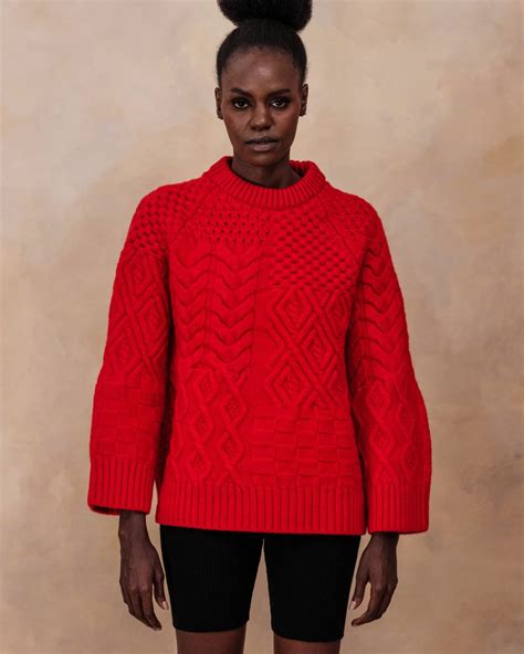 Knitted Structures Sweater Red Amiamalia Luxury Knitwear