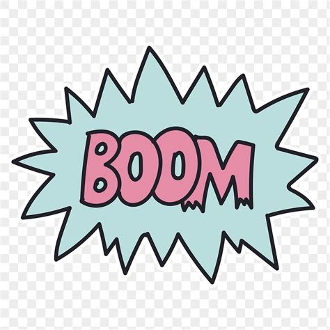 Boom Word Comic Book Style Sticker Png Free Stock Illustration High