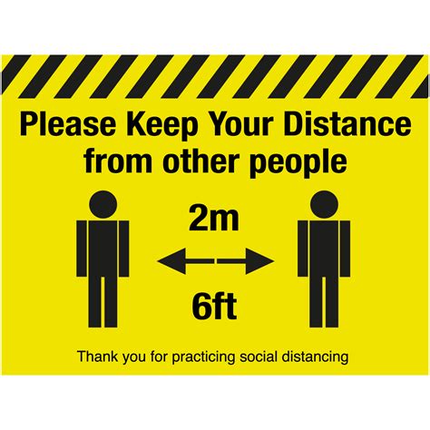 Please Keep Your Distance From Other People Floor Sign
