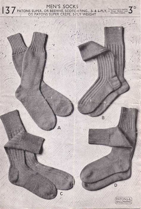 the vintage pattern files 1950s knitting men s socks
