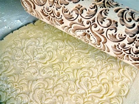 Damask Embossing Rolling Pin Engraved Rolling Pin With Damask Etsy