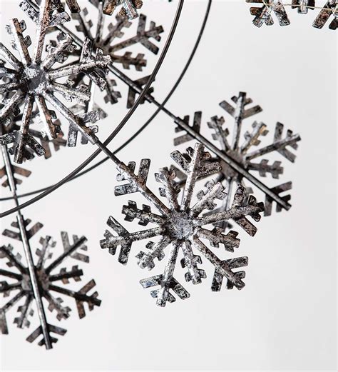 92 High Solar Lighted Double Snowflake Wind Spinner Holiday Decor