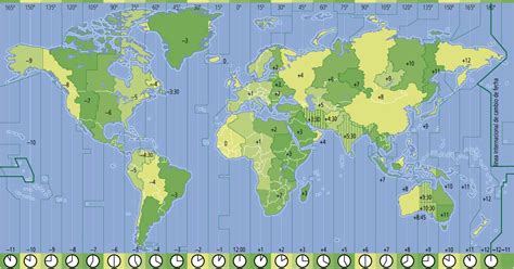 Mapamundi Con Husos Horarios Mapamundi