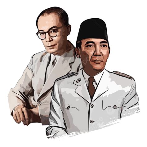 Soekarno And Hatta Indonesian National Heroes Vector Sukarno Hatta