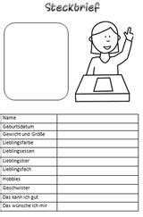 Steckbrief für erzieher und erzieherinnen zum download. Grundschule Steckbrief Vorlage zum Ausdrucken | Steckbrief, Grundschule, Freunde buch