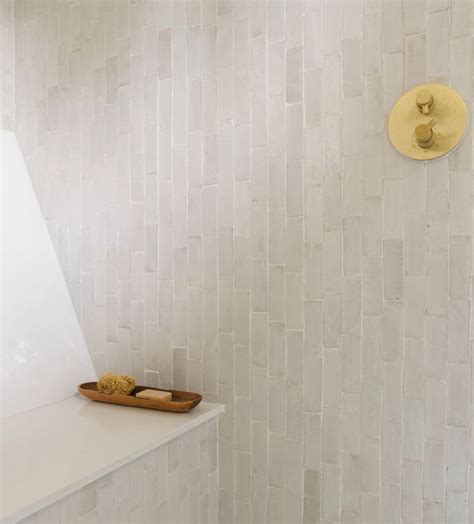 Pure White 2x6 Zellige Handmade Moroccan Tile From Zia Tile In 2022 White Bathroom Tiles