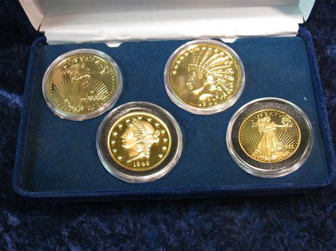 789 History Of American Gold 4 Coin Commemorative Set 24k