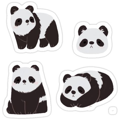 Pandas Stickers By Electricgale Redbubble