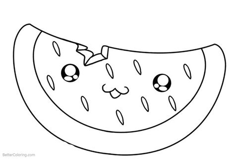 Print, color and enjoy these coloring pages! Cute Food Coloring Pages Cartoon Watermelon - Free ...