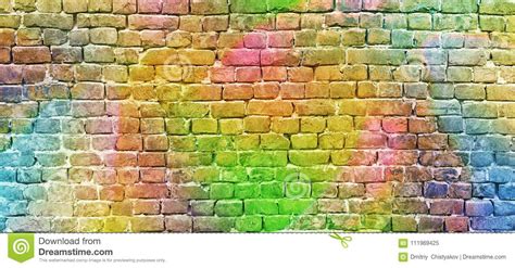 Painted Brick Wall Abstract Background A Diverse Color