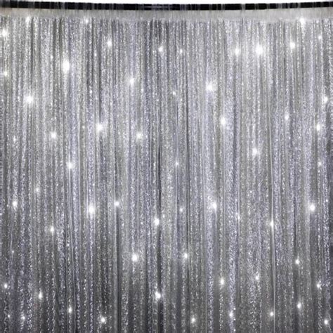 20ft Premium Silver Sequin Backdrop For Party Event Wedding Decoration