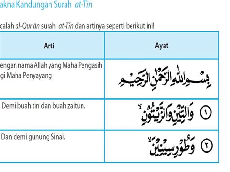 Kandungan Surah At Tin Ayat Sampai Lengkap Dengan Tulisan Arab Dan My