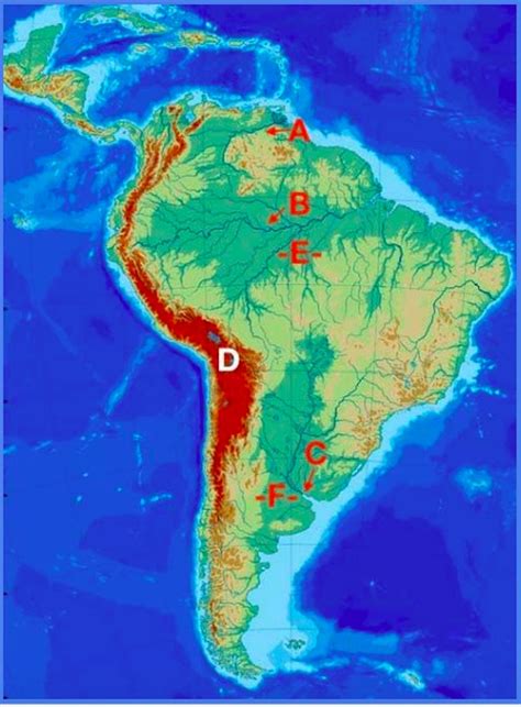 South America Landforms Map