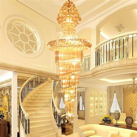 Gold Pendant Ceiling Light Modern Crystal Chandelier Elegant