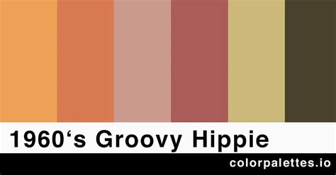 60s Groovy Hippie Vintage Color Palette Color Palettes