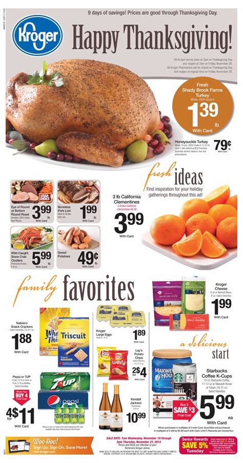 According to kroger, its family of stores will be open on christmas eve, with operating hours varying by location and market. Kroger Thanksgiving Food and Christmas Deals
