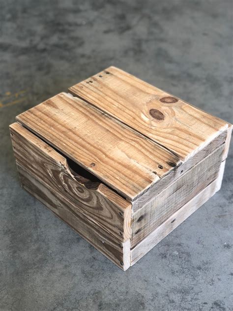 Rustic Reclaimed Wood Crate 13x12x75 Natural Wood Etsy