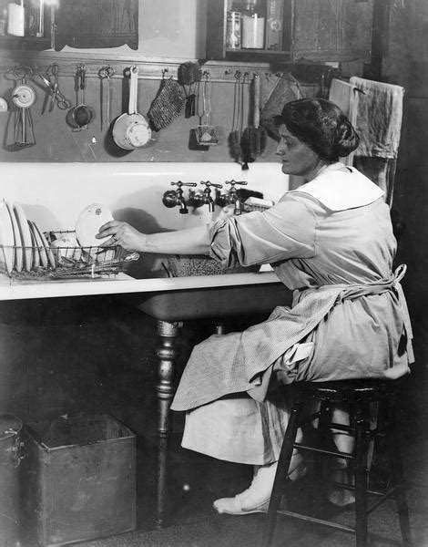 Woman Washing Dishes Photograph Wisconsin Historical Society