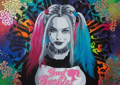 Bad Barbie Harley Quinn Painting By Monika Mrowiec Saatchi Art