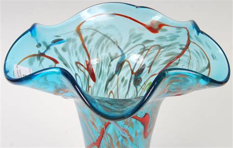 Viz Glass A Stunning Large Contemporary Studio Art Glass Vase Having