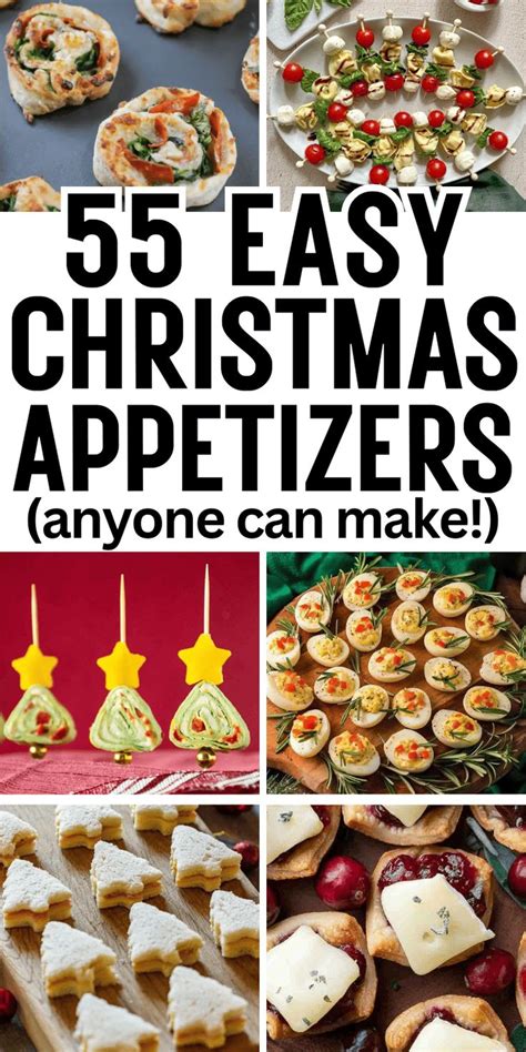 Christmas Appetizers With Text Overlay That Reads 5 Easy Christmas