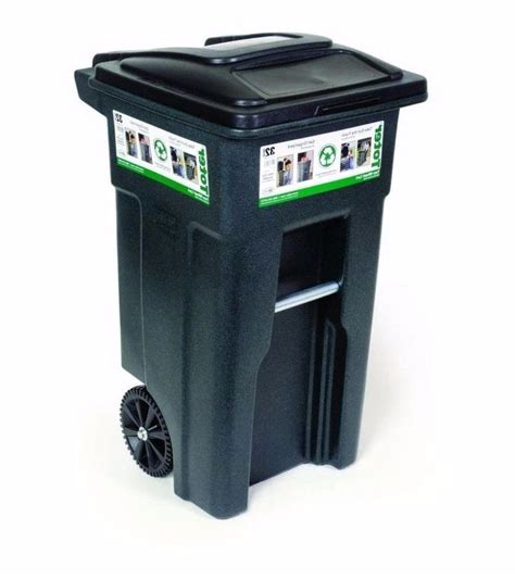 32 Gal Heavy Duty Wheeled Trash Can Cart With Attached Lid Indoor
