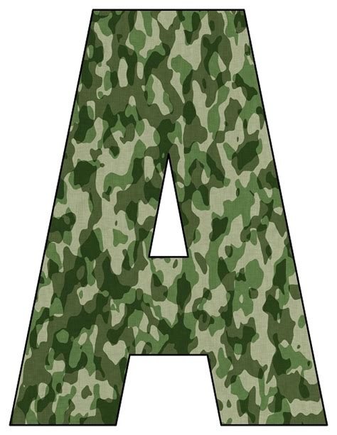 On one sheet are only 1 circles. 8X10.5 Inch Green Camouflage Printable Letters A-Z, 0 ...
