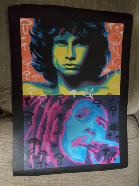 Jim Morrison And Bob Marley Acrylic On Canvas Signed By Catawiki