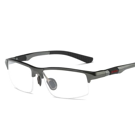 Cubojue Mens Aluminum Eyeglasses Men Prescription Spectacles Half Frame
