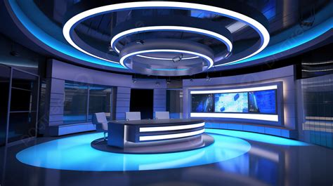Tv Newsroom In 3d Studio A Rendered Reality Background 3d Virtual