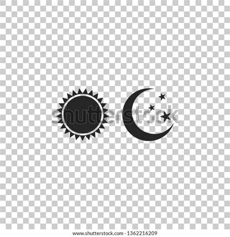 Sun Moon Icon Isolated On Transparent Stock Vector Royalty Free