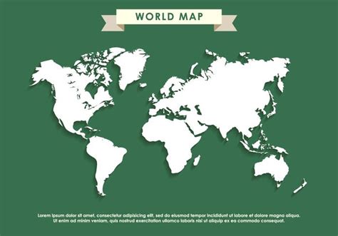 Green Blank World Map