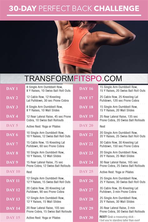Perfect Back 30 Day Challenge Transform Fitspo
