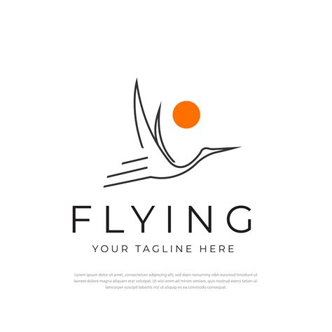 Simple Flying Bird Logo Monogram Template Vector Design Symbol Bird