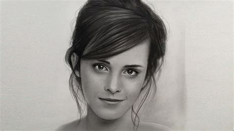 Emma Watson Realistic Portrait Drawing Actress Of Beauty And The