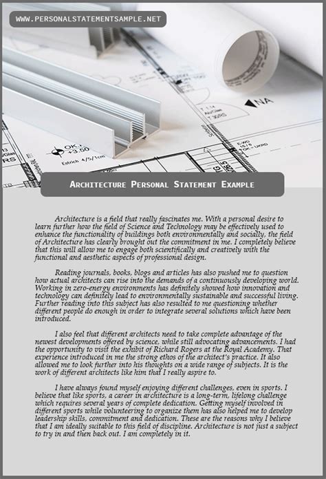 Make Use Of Quality Architecture Personal Statement Examples
