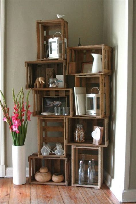 Paint entire shelf with wood accelerator. 25 Wood Crate Upcycling Projects For Fabulous Home Decor ...