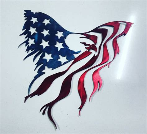Eagle American Flag Metal Art Made From Aluminum Etsy American