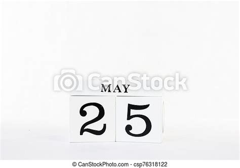 Memorial Day May 25 2020 On White Isolated Background Calendar On