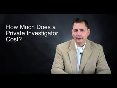 The cost of hiring a private investigator can be pricey depending on the amount of information needed to build a solid case. How Much Does a Private Investigator Cost? - YouTube