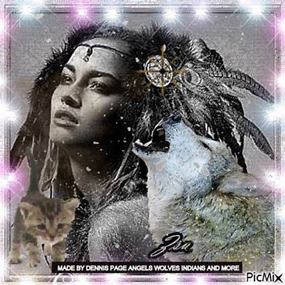 Wolf Native American Woman Wolven Wolves Indianen