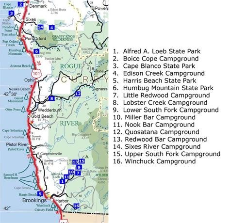 Maps Oregon State Campgrounds Map Diamant Ltd California State